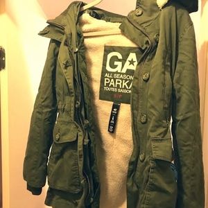 Forest green garage women's Parka Jacket